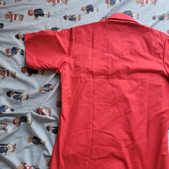 Ely cattlemen western cowboy short sleeve red men's medium shirt button up - Picture 8 of 10